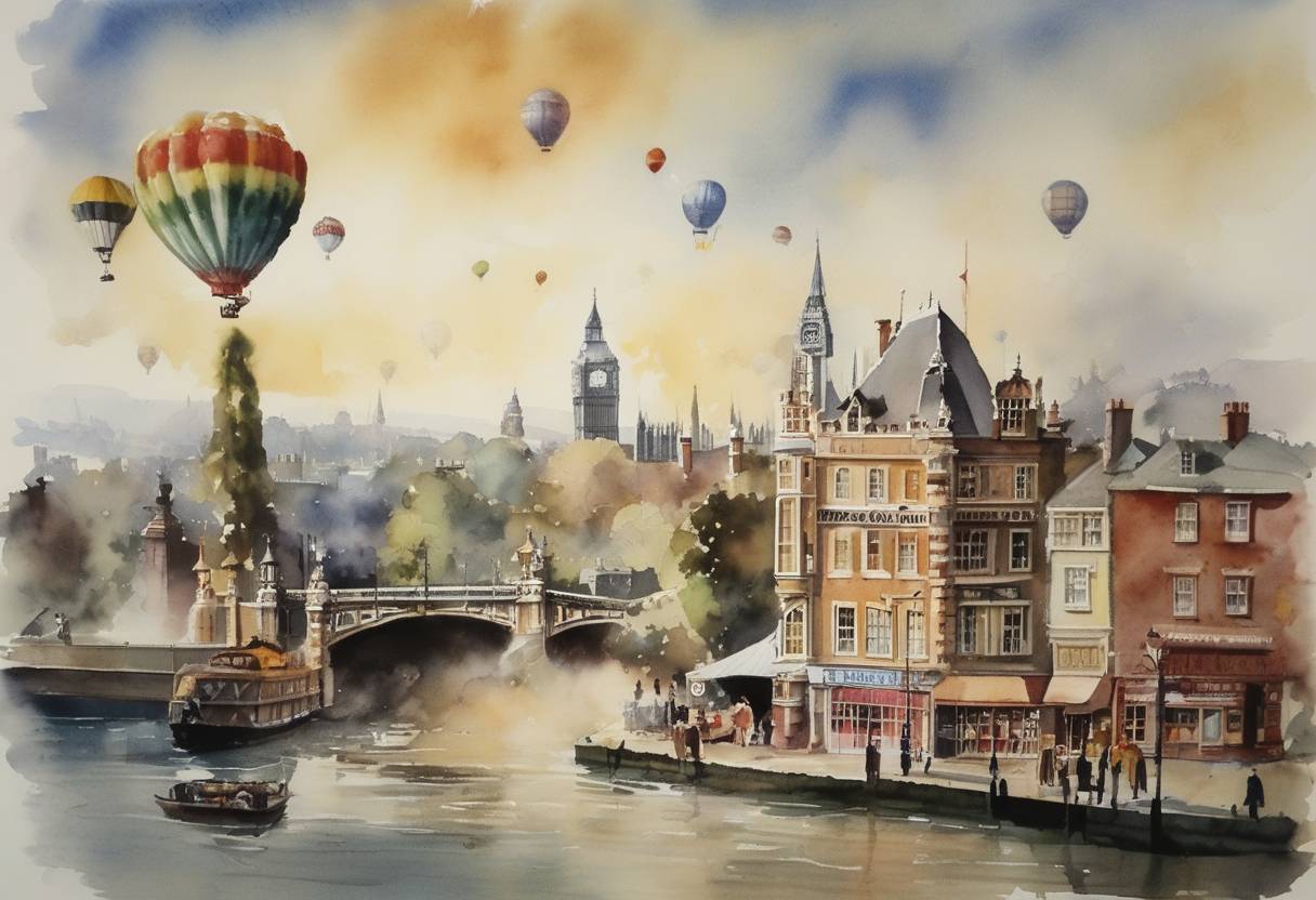 Watercolor painting based depiction of BBC One aired the first episode of 'Monty Python's Flying Circus', marking a landmark in British television comedy. (1969)