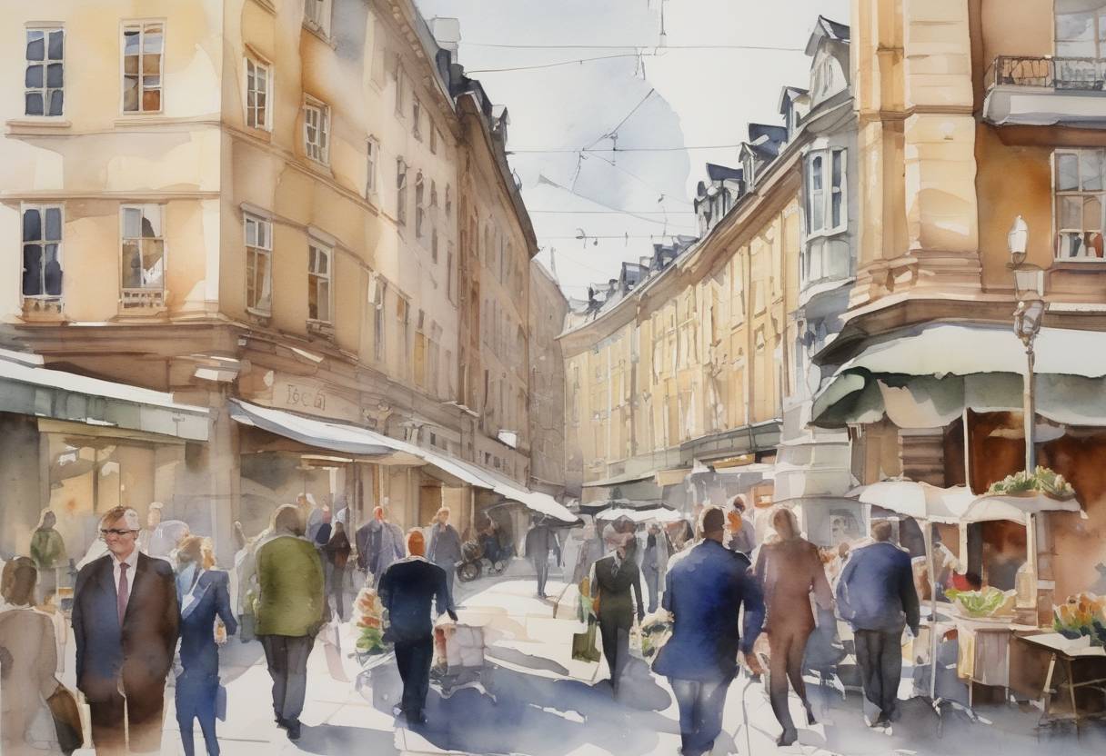 Watercolor painting based depiction of The Nobel Prize in Economics was awarded to French economist Jean Tirole for his analysis of market power and regulation. (2014)