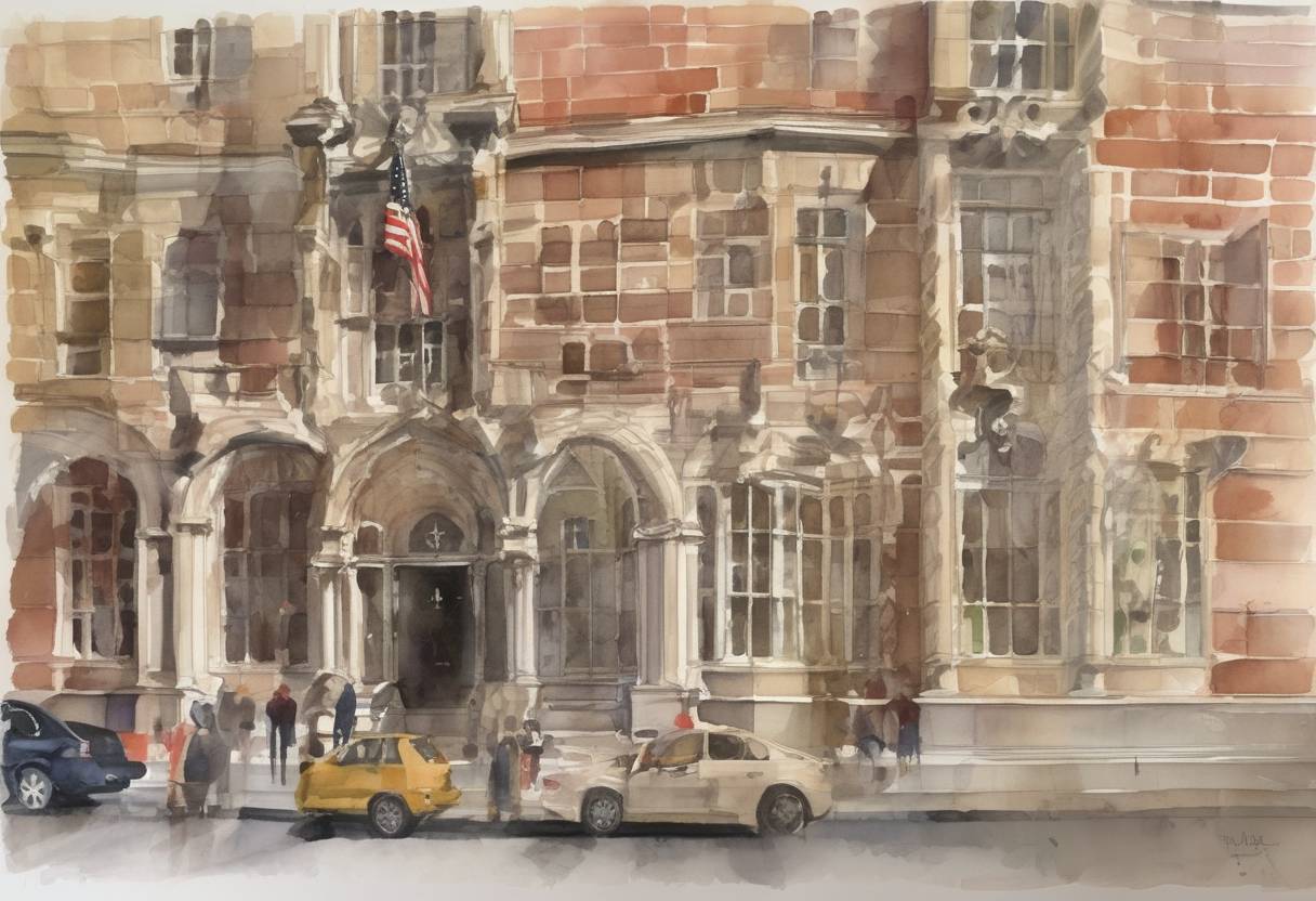 Watercolor painting based depiction of The International Court of Justice (ICJ) ruled that the United States had violated international law by failing to inform German consular officials of the arrest of two German nationals, Karl and Walter LaGrand, who were sentenced to death in Arizona. (2001)