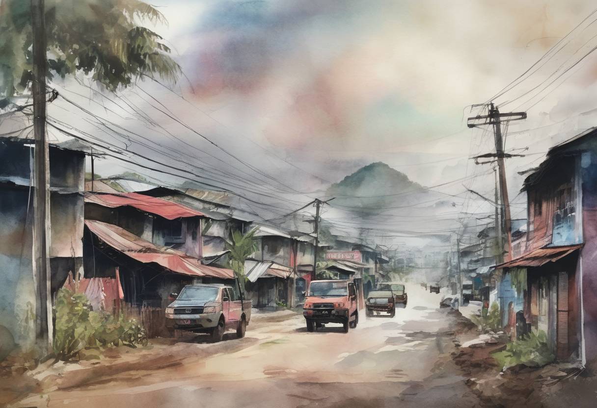 Watercolor painting based depiction of Philippine President Rodrigo Duterte declared martial law on the island of Mindanao following clashes between government forces and Islamist militants in Marawi City. (2017)