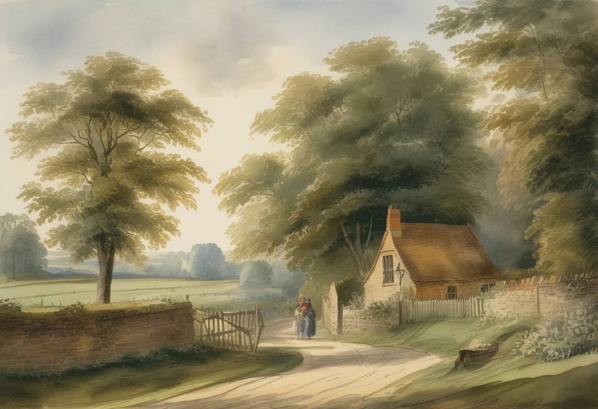 Watercolor painting based depiction of The hymn that became famous as 'Amazing Grace' was first used to accompany a sermon led by John Newton in Olney, Buckinghamshire. (1773)