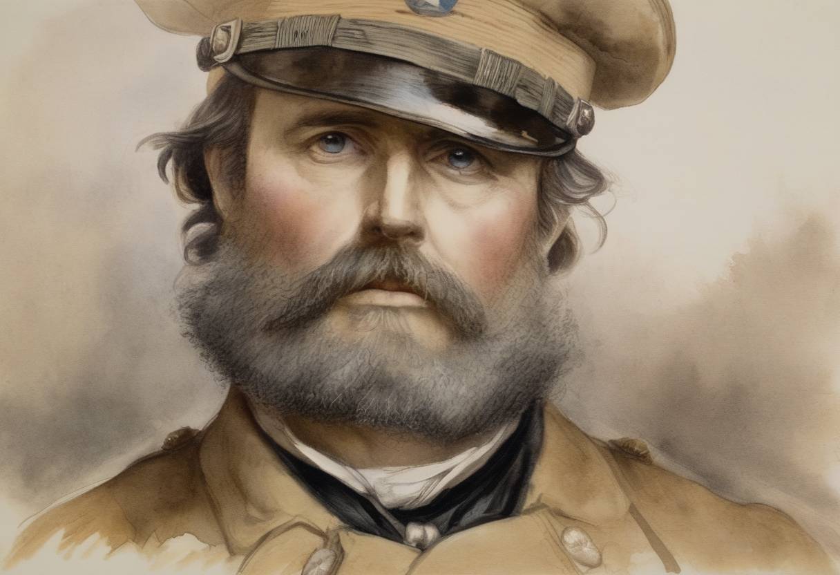 Watercolor painting based depiction of Major Henry Wirz, the Confederate commander of the notorious Andersonville prison in Georgia, was hanged, the only Confederate officer executed for war crimes during the American Civil War. (1865)