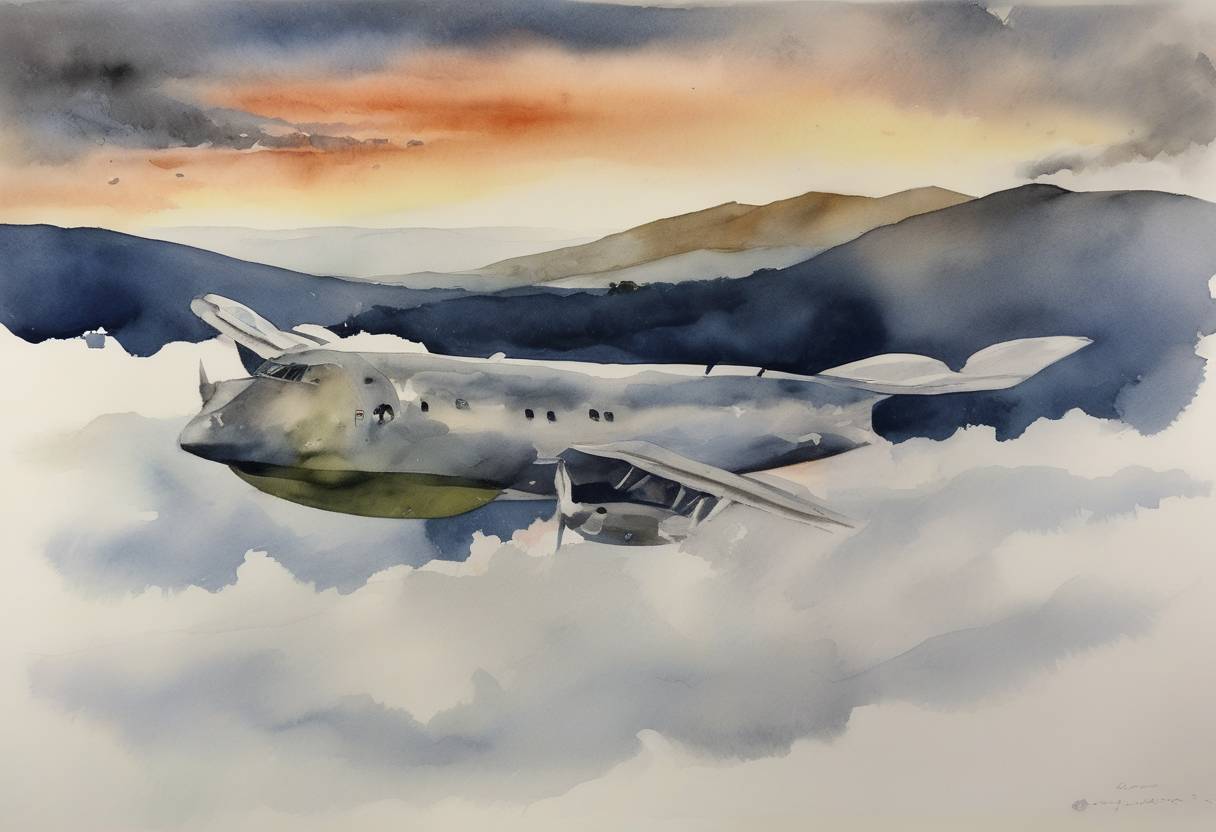 Watercolor painting based depiction of Ecuadorian President Jaime Roldós Aguilera died in a plane crash. (1981)