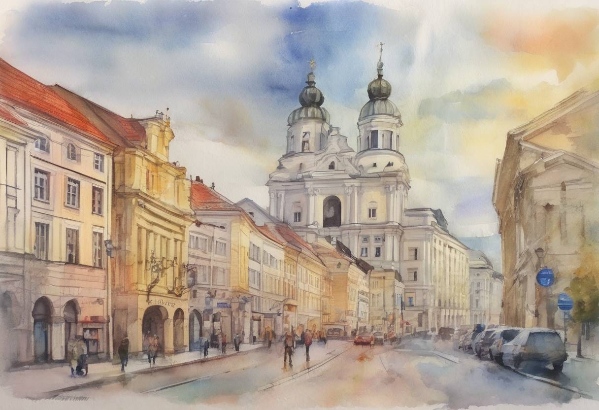 Watercolor painting based depiction of Lithuania adopted the euro as its official currency, joining the Eurozone as its 19th member. (2015)