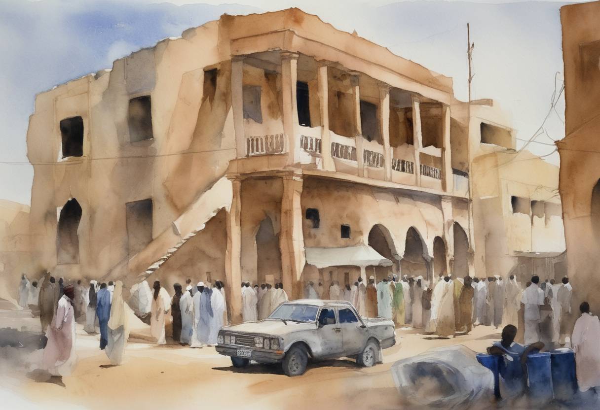 Watercolor painting based depiction of Mauritania holds its first parliamentary election since a 2008 military coup. This election is significant as it represents a step towards restoring democratic governance in the country. (2009)