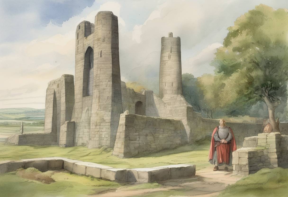 Watercolor painting based depiction of The Statute of Rhuddlan is enacted, annexing Wales to the Kingdom of England. (1284)