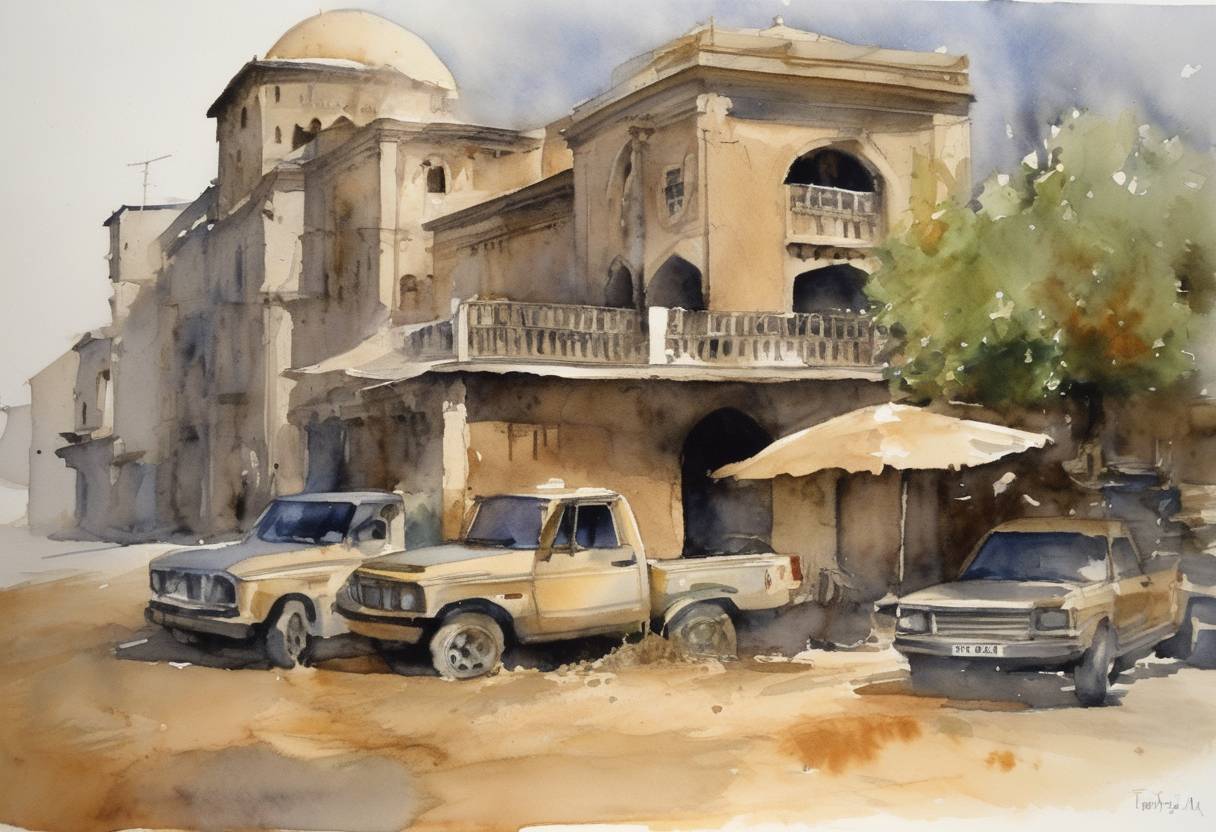 Watercolor painting based depiction of Terry Waite, a Church of England envoy, was released by Islamic Jihad after being held for 1,763 days as a hostage in Lebanon. (1991)