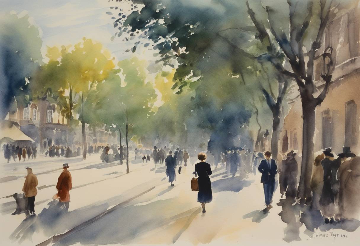 Watercolor painting based depiction of The Council of Europe declared May 5 as 'Europe Day' to celebrate peace and unity in Europe. (1964)