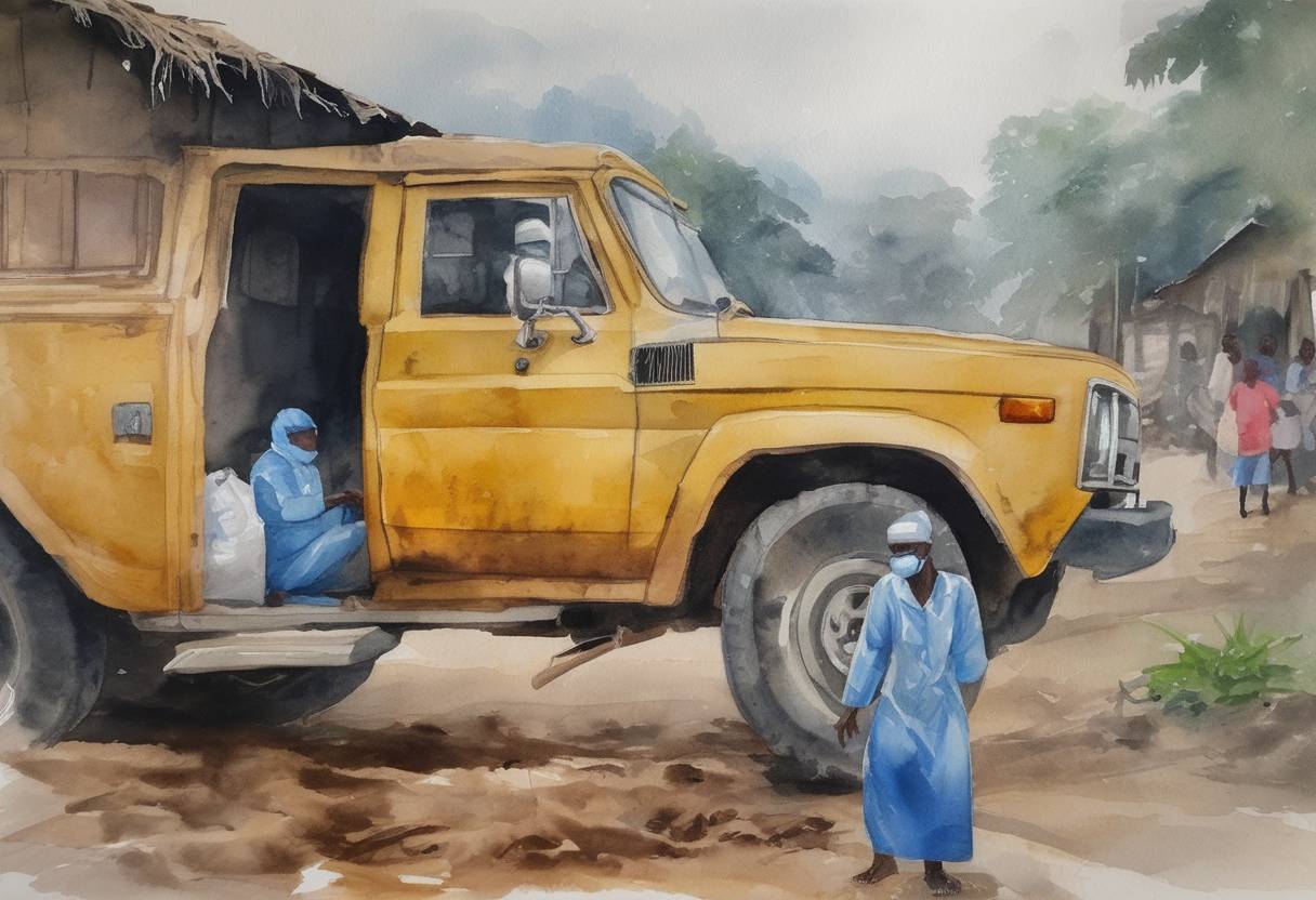Watercolor painting based depiction of The World Health Organization declared the end of the Ebola outbreak in the North Kivu province of the Democratic Republic of the Congo. (2021)