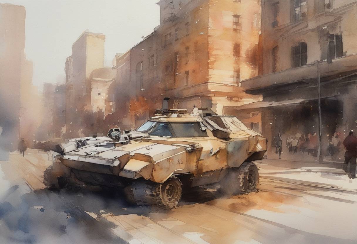 Watercolor painting based depiction of Microsoft announced its intention to acquire Activision Blizzard for around $68.7 billion, marking one of the largest tech acquisitions. (2022)