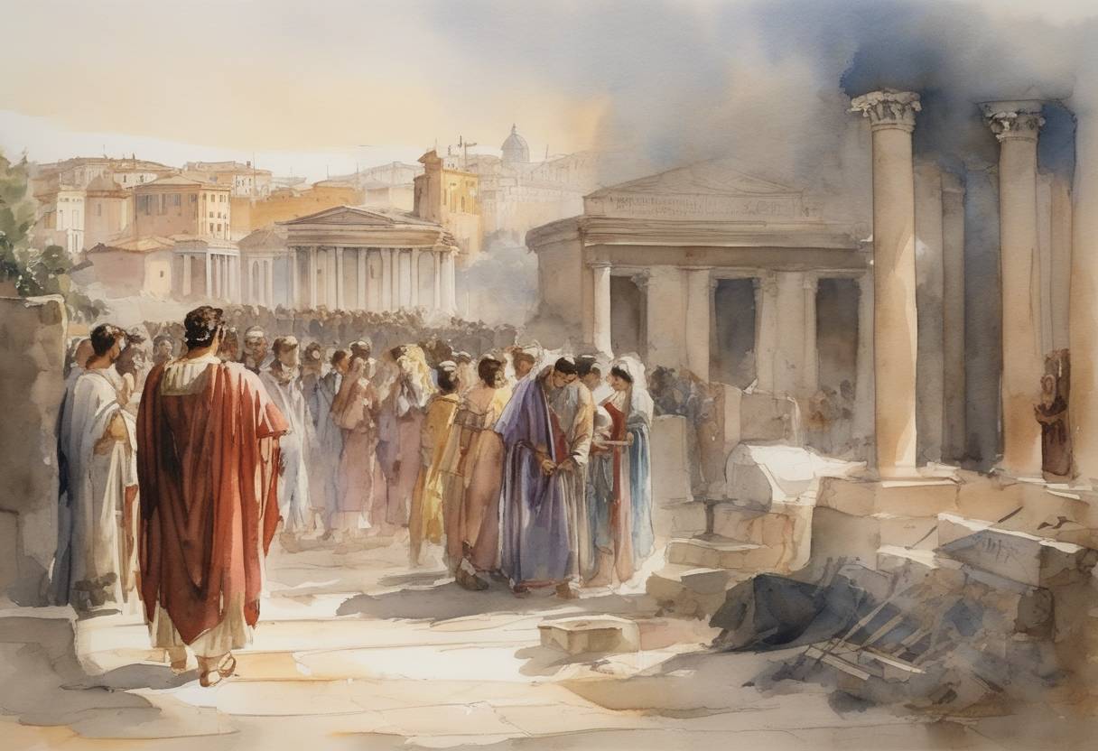 Watercolor painting based depiction of Saint Lawrence was executed during the persecution of Christians by the Roman Emperor Valerian. (258)