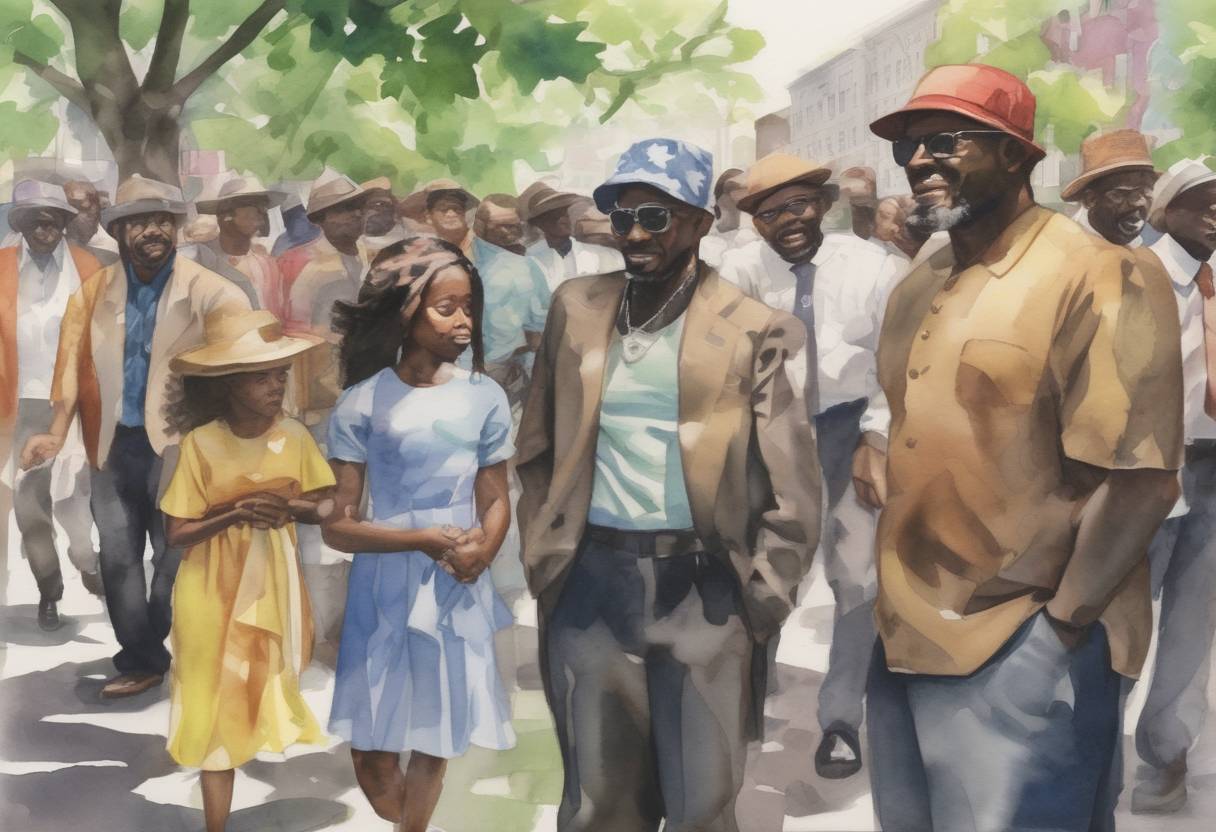 Watercolor painting based depiction of Juneteenth was officially recognized as a state holiday in New York, commemorating the end of slavery in the United States. (2020)