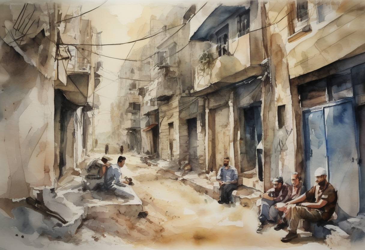 Watercolor painting based depiction of Ceasefire agreement was reached between Israel and Hamas, ending eight days of fighting in the Gaza Strip. (2012)