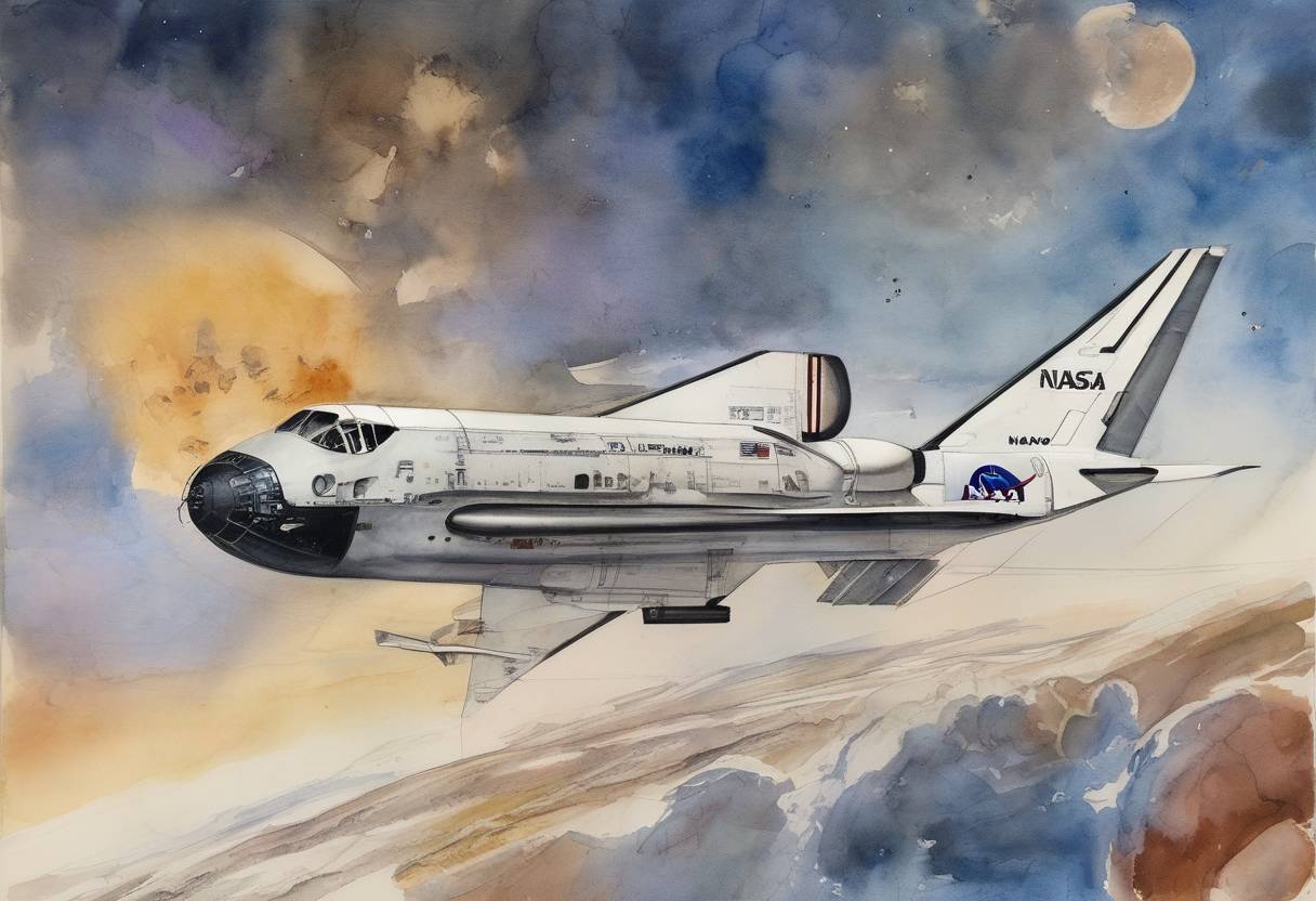 Watercolor painting based depiction of NASA was formally established as the United States' space agency, succeeding the National Advisory Committee for Aeronautics (NACA). (1958)