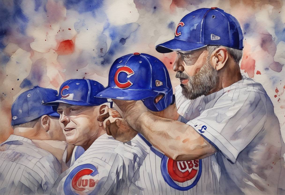 Watercolor painting based depiction of The Chicago Cubs won the World Series, defeating the Cleveland Indians in Game 7, ending a 108-year championship drought. (2016)