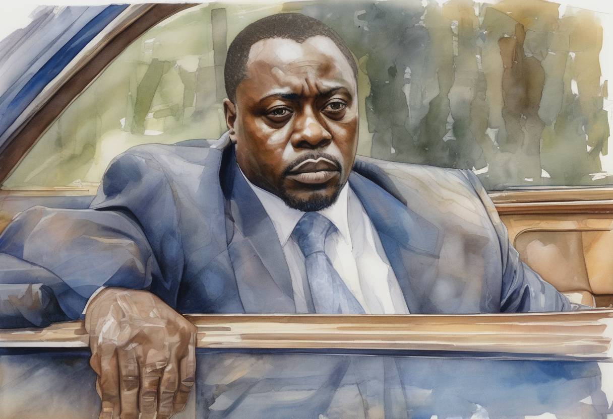 Watercolor painting based depiction of President Laurent-Désiré Kabila of the Democratic Republic of the Congo was assassinated by one of his bodyguards in Kinshasa. (2001)