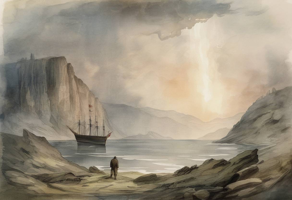 Watercolor painting based depiction of Mary Shelley's novel 'Frankenstein; or, The Modern Prometheus' was published anonymously in London. (1818)