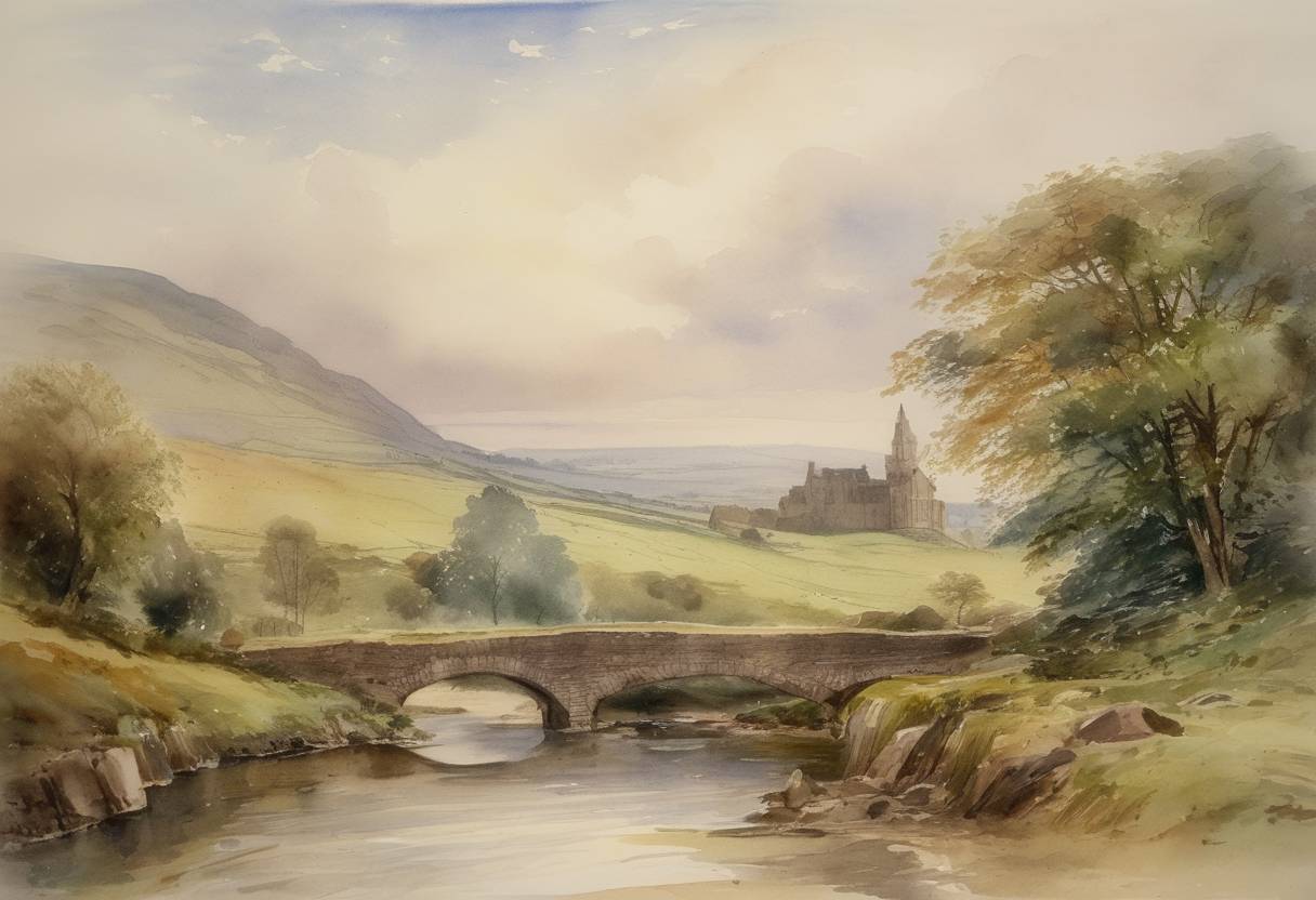 Watercolor painting based depiction of Arthur Balfour, who would become the British Prime Minister and is known for the Balfour Declaration, was born. (1848)