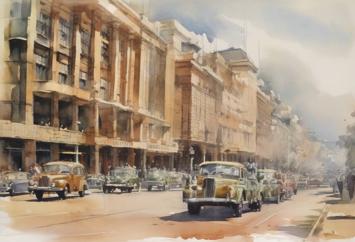 Watercolor painting based depiction of South Africa became a republic, officially leaving the Commonwealth of Nations following a referendum in 1960, which marked a significant shift in its political landscape. (1961)