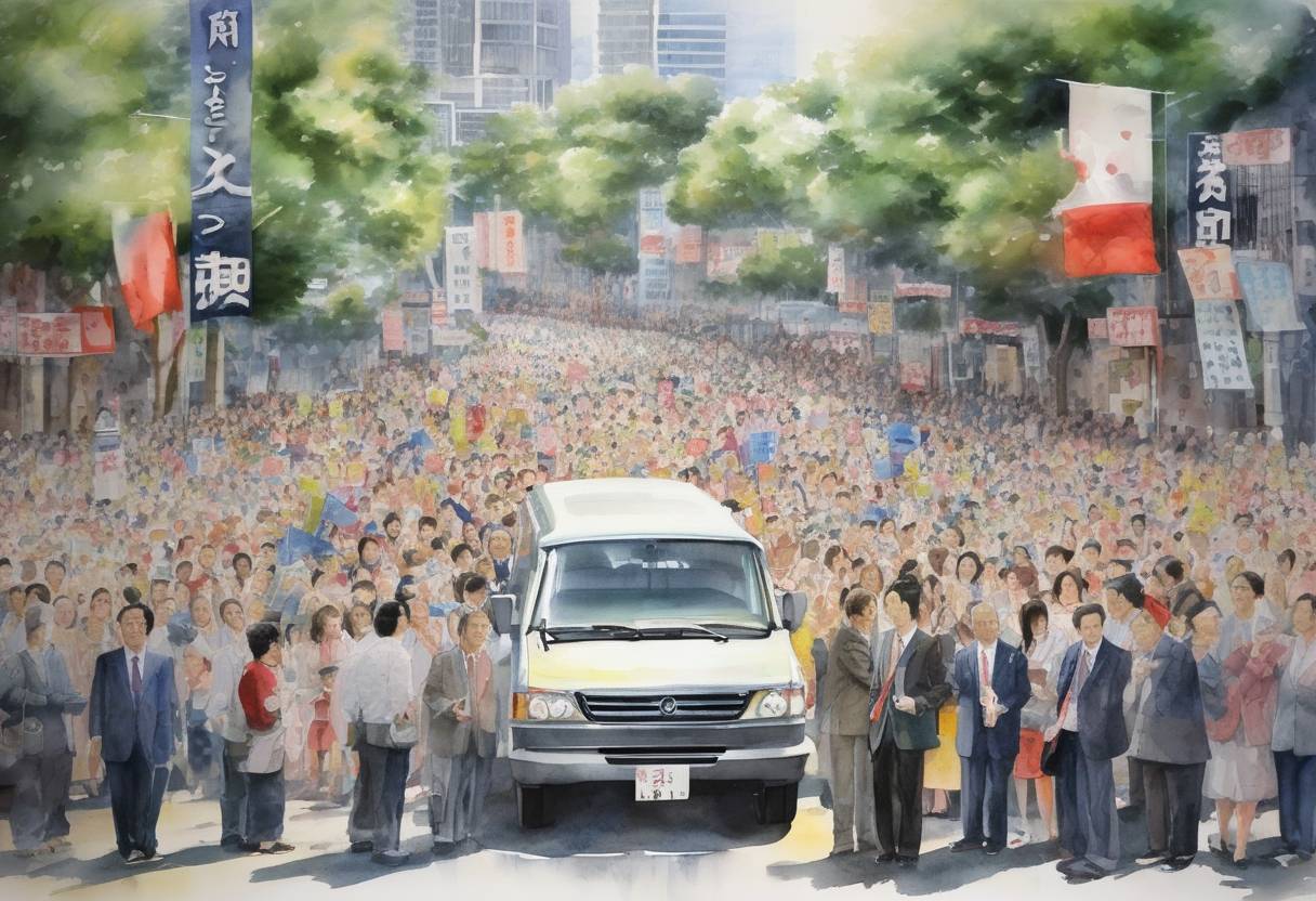 Watercolor painting based depiction of Naoto Kan was elected as the Prime Minister of Japan, succeeding Yukio Hatoyama. Kan's election came amid political turmoil and economic challenges in Japan. (2010)
