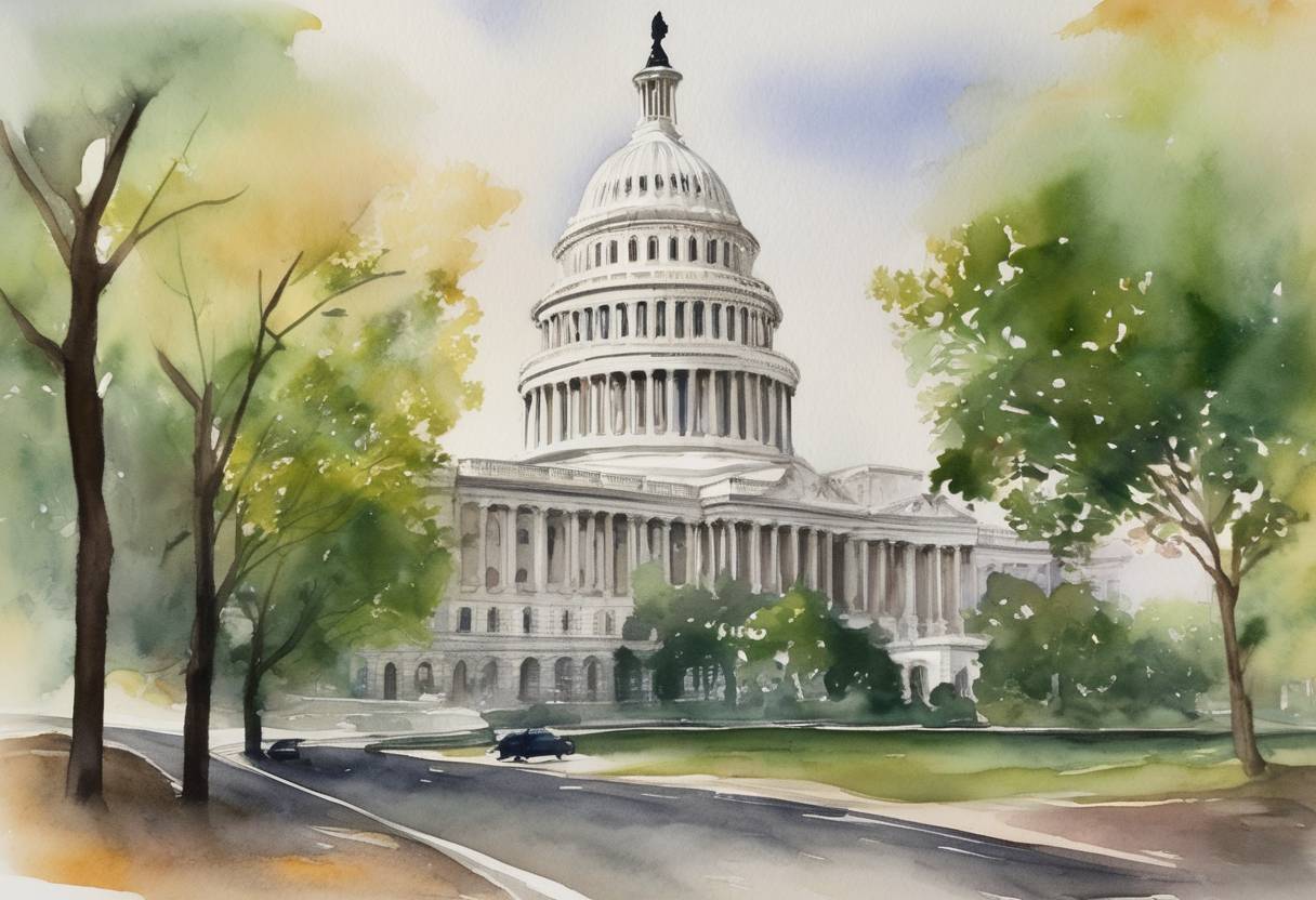 Watercolor painting based depiction of Neera Tanden withdrew her nomination for the position of Director of the Office of Management and Budget under President Joe Biden, following bipartisan opposition in the U.S. Senate. (2021)