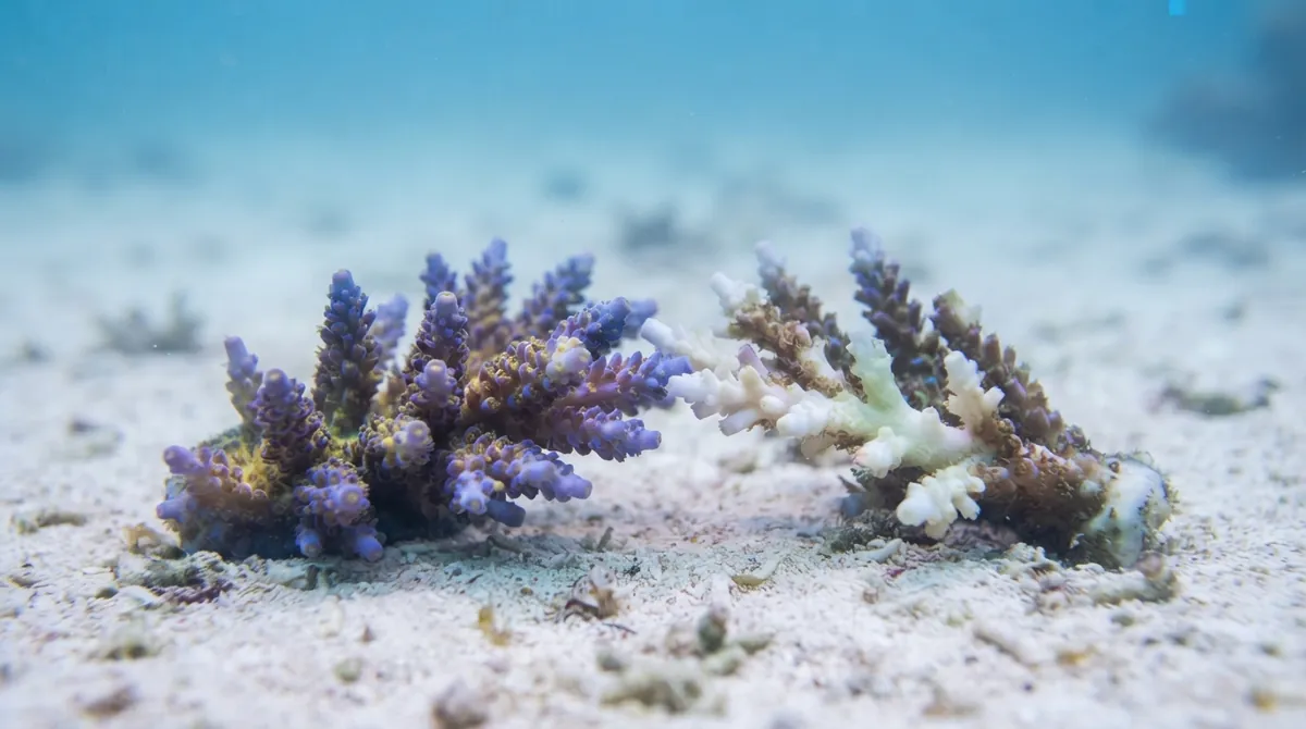 A coral handshake can restart a bleached neighbor