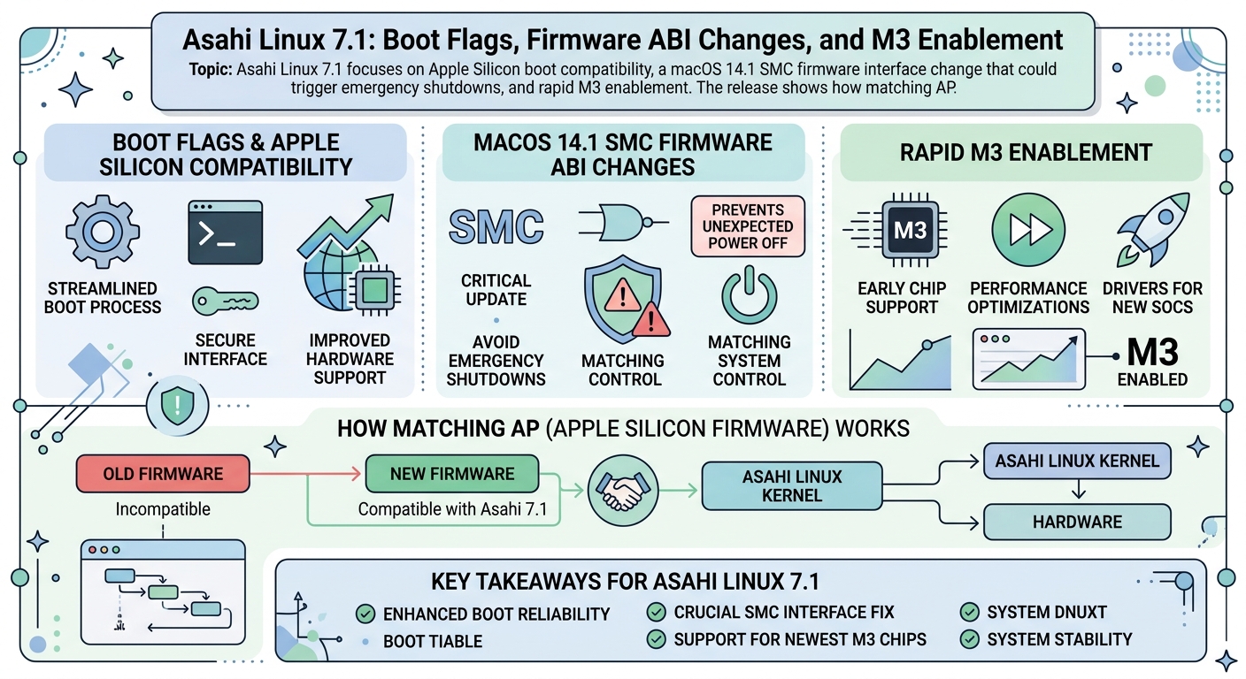 Asahi Linux 7.1: Boot Flags, Firmware ABI Changes, and M3 Enablement