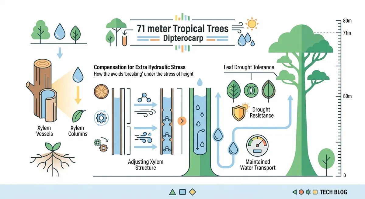 How 80-meter tropical trees move water upward without “breaking”
