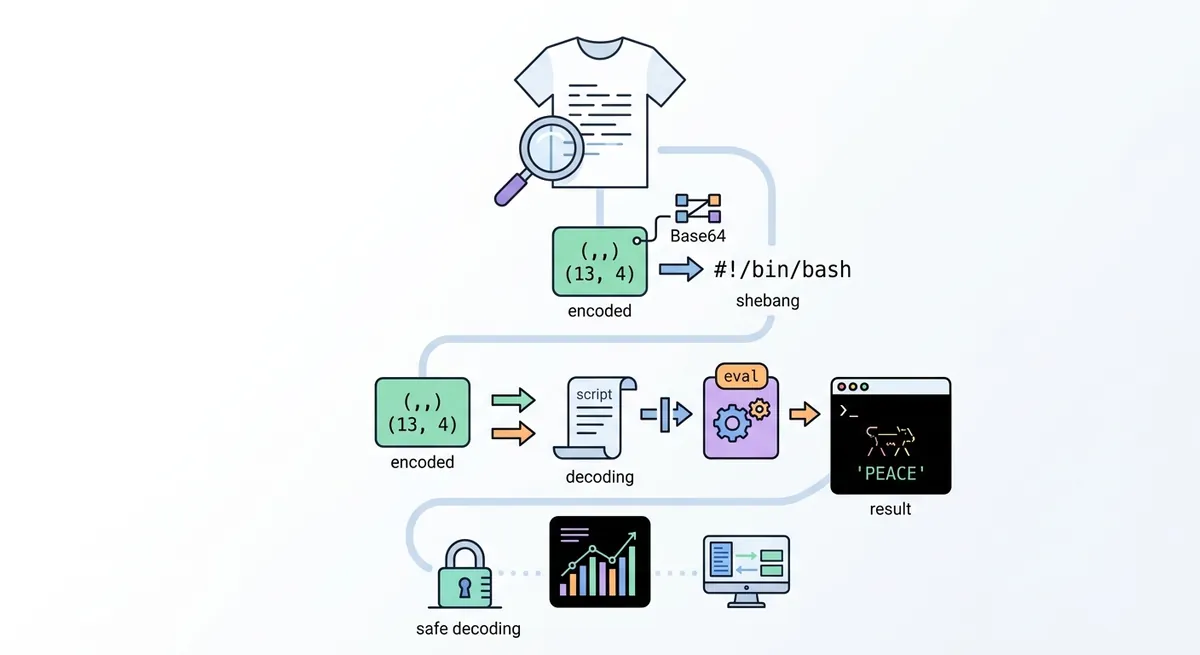 How to Decode an “Obfuscated Bash Script” T‑Shirt Easter Egg