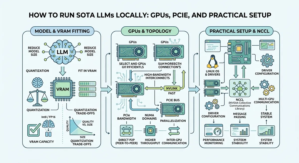 How to Run SOTA LLMs Locally: GPUs, PCIe, and Practical Setup