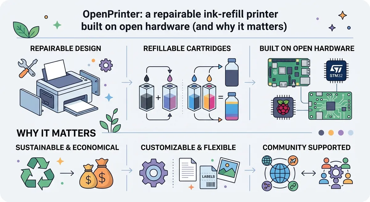 OpenPrinter: a repairable ink-refill printer built on open hardware (and why it matters)