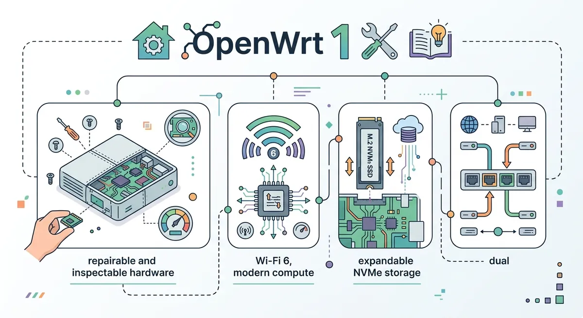 OpenWrt One: The Open-Hardware Router Built for Repair (and Learning)