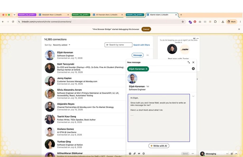Warm Intro Mapper — screen 2