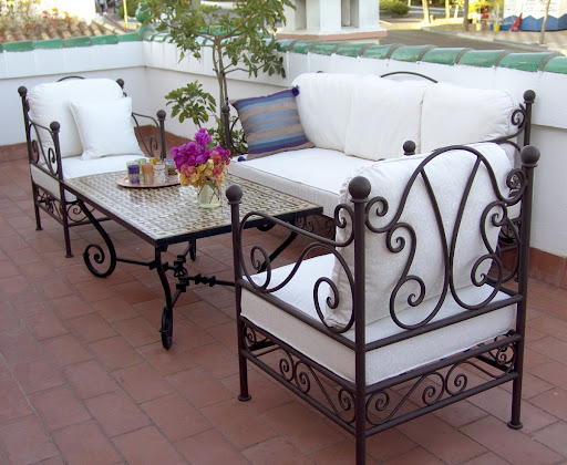 Moroccan wrought iron living room