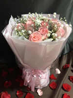 11枝粉色玫瑰鮮花束#A1501019