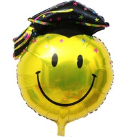  慶祝學校畢業典禮 黑帽大頭哈哈笑  氫氣球(充氦氣按原價計) Congrats Graduation balloon (現貨款) 