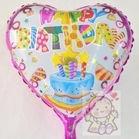  H02 心型18 寸粉紅生日蛋糕 升空氫氣球(包充氦氣) 生日場地佈置 party balloon(現貨款)  