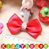  【售完】bb女童髮飾~絲娟新年／賀年小童嬰兒髮夾(紅色／個)Toddler Ribbon Hair Clip H145 現貨  