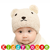  【售完】百日宴bb嬰兒／女童派對髮飾物用品~可愛立體小熊BB小童線帽 HT095 現貨  