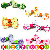  【清貨特價】bb女童髮飾~布藝小童嬰兒頭夾(對)Toddler Ribbon Hair Clip H114 現貨 