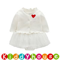  【售完】嬰兒裝bb衫~百日宴小公主蓬蓬禮服夾衣裙連外套套裝 BB1685 現貨  