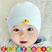  【半價】百日宴bb嬰兒／女童派對髮飾物用品~柔軟純棉小鴨魚BB帽(粉藍) Baby Hat H593 現貨 
