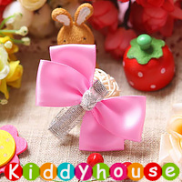  【售完】bb女童髮飾~絲娟小童嬰兒髮夾(粉桃紅／個)Toddler Ribbon Hair Clip H142 現貨  