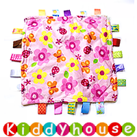  【售完】bb嬰兒玩具~超柔軟彩色標籤安撫巾(小花朵) T273 現貨  