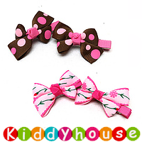  【售完】bb女童髮飾~布藝小童嬰兒髮夾(一對)Toddler Ribbon Hair Clip H115 現貨  