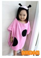  韓國 粉紅甲蟲可愛造型浴巾浴袍 沙灘巾 S L (獨家發售) 011 
