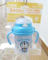 ((向日葵小屋)) 日本製 OSK 哆啦A夢 Doraemon 叮噹 小童嬰兒雙耳吸管學習杯 耐熱水杯 適合8個月以上 270ml (日本限定)