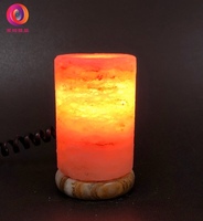 蓋婭鹽晶 - USB小鹽燈 - USB玫瑰鹽小鹽燈 - 圓柱造型小鹽燈(1入)。