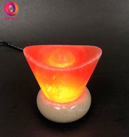 蓋婭鹽晶 - USB小鹽燈 - USB頂級鴿血紅鹽小鹽燈- 金元寶造型小鹽燈(1入)