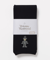  全新Vivienne Westwood黑色機械人Logo絲襪長褲  